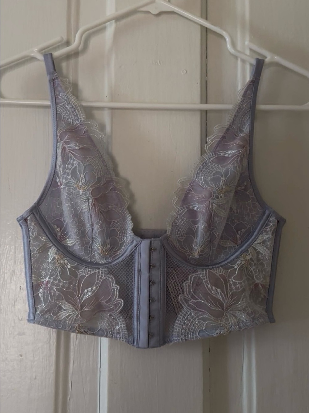Victoria’s Secret Floral Iridescent Lilac Corset